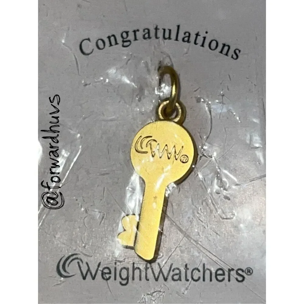 Weight Watchers Gold‑Tone Key Charm NOS